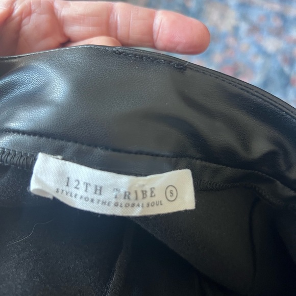 12th Tribe Black Vegan Leather Pencil Skirt - Picture 3 of 5